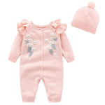 Isla's Flowers Embroidery Romper & Hat Set