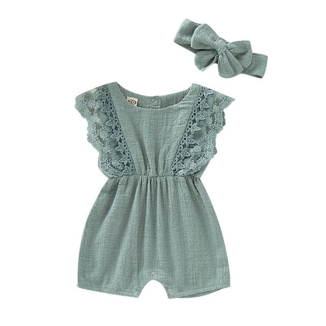 Flying Kites Romper & Bow Set