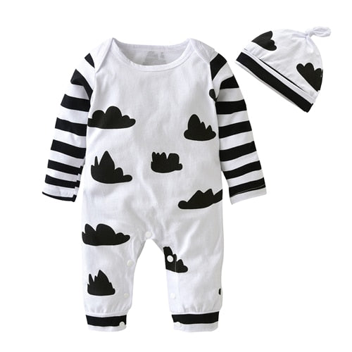 Sleeping On Clouds Romper & Hat Set