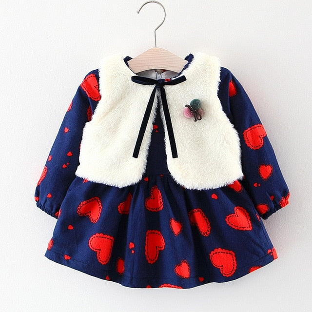 Luna Winter Dress & Vest Set